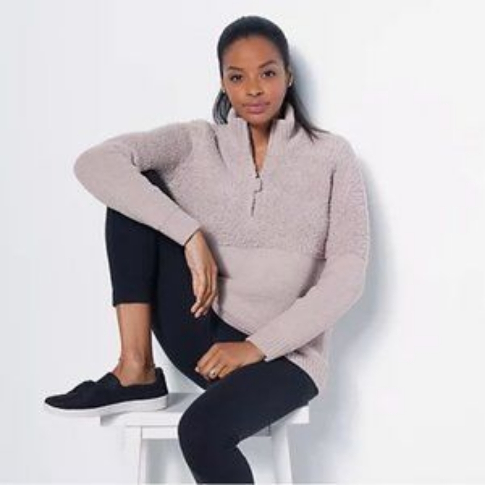 Barefoot Dreams CozyChic Mixed Shearling Pullover